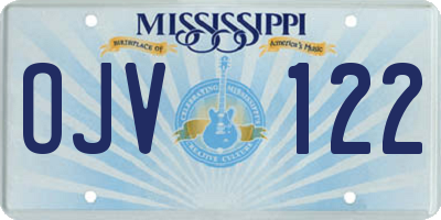 MS license plate OJV122