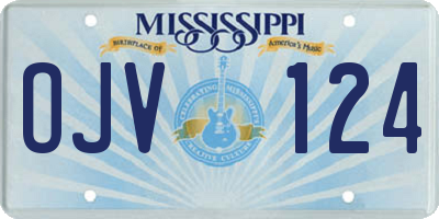 MS license plate OJV124