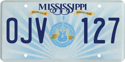 MS license plate OJV127