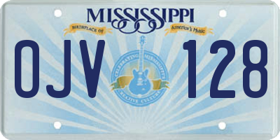 MS license plate OJV128