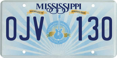 MS license plate OJV130