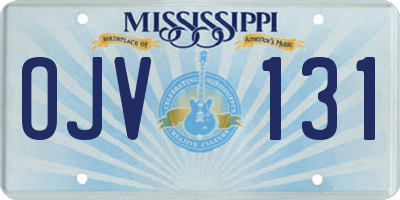 MS license plate OJV131