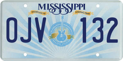 MS license plate OJV132