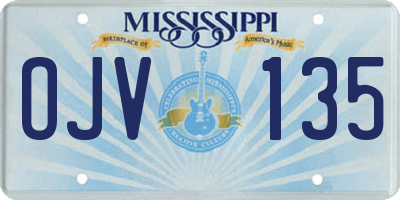 MS license plate OJV135
