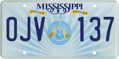 MS license plate OJV137