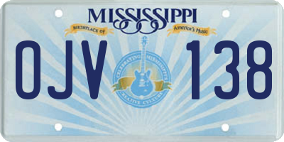 MS license plate OJV138