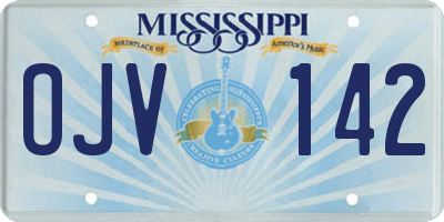 MS license plate OJV142