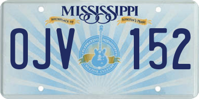 MS license plate OJV152