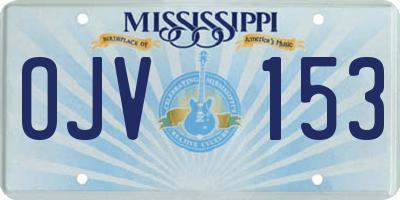MS license plate OJV153