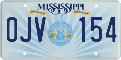 MS license plate OJV154