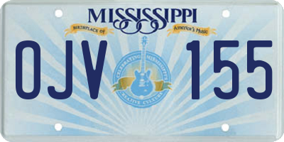 MS license plate OJV155