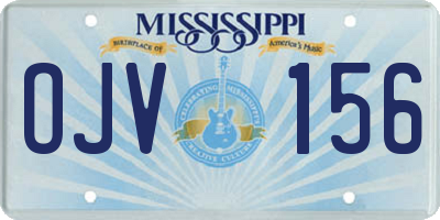 MS license plate OJV156
