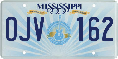 MS license plate OJV162