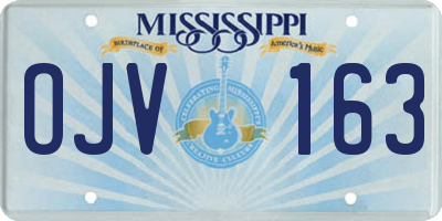 MS license plate OJV163