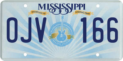 MS license plate OJV166