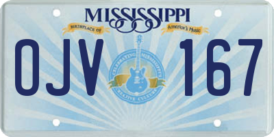 MS license plate OJV167