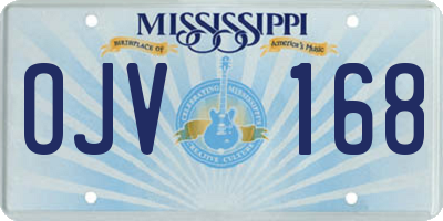MS license plate OJV168