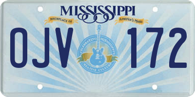 MS license plate OJV172
