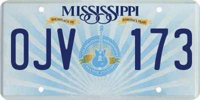 MS license plate OJV173