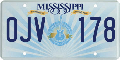 MS license plate OJV178
