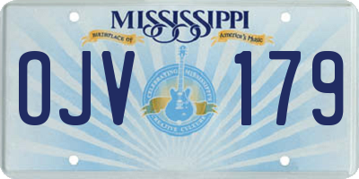 MS license plate OJV179