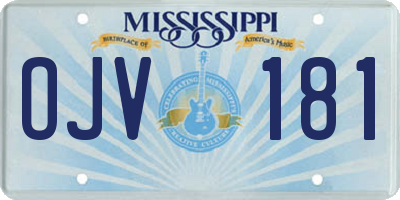 MS license plate OJV181