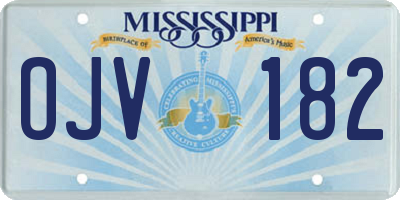 MS license plate OJV182