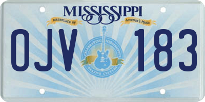 MS license plate OJV183