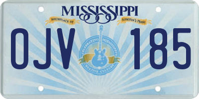 MS license plate OJV185