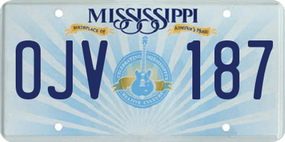 MS license plate OJV187