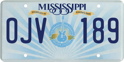 MS license plate OJV189