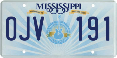 MS license plate OJV191