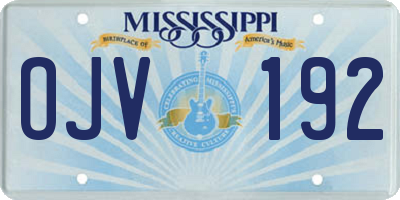 MS license plate OJV192