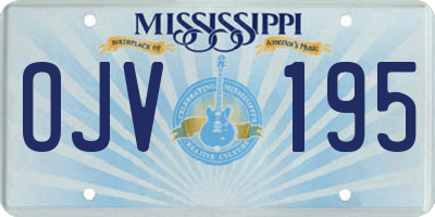 MS license plate OJV195
