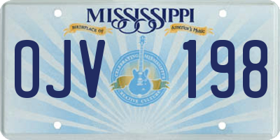 MS license plate OJV198