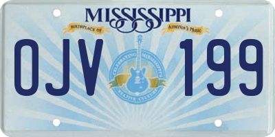 MS license plate OJV199