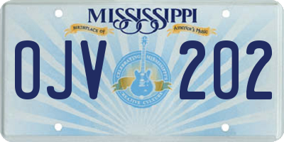 MS license plate OJV202