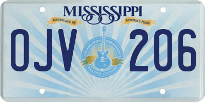 MS license plate OJV206