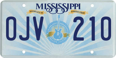 MS license plate OJV210