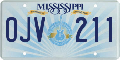 MS license plate OJV211