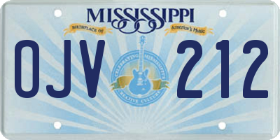 MS license plate OJV212