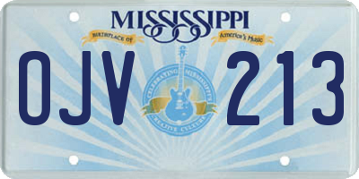 MS license plate OJV213