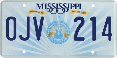 MS license plate OJV214