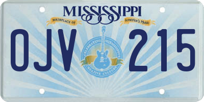 MS license plate OJV215