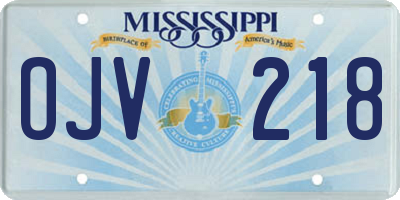 MS license plate OJV218