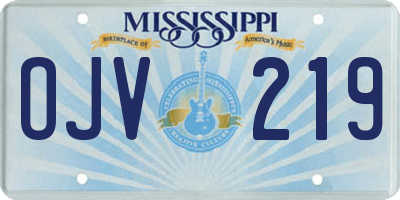 MS license plate OJV219