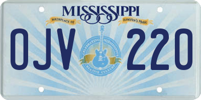 MS license plate OJV220