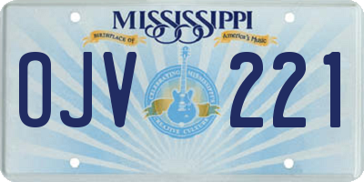MS license plate OJV221