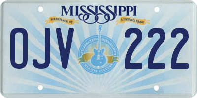 MS license plate OJV222