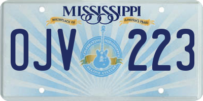MS license plate OJV223